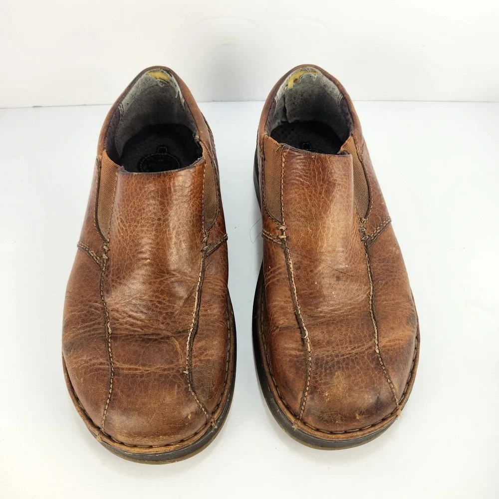 Dr. Martens Tevin Men's M8 L9 Brown Leather Slip On Shoes AirWair Comfort Casual
